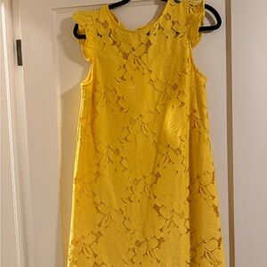 Monteau Yellow Floral Lace Mini Dress